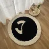 Pure Handmade Designer Rug Simple Solid Circular Carpet Bedroom Computer Chair Thickened Living Room Rug Coffee Table Floor Mat Room Decor