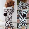 Одежда для собак, свитер для щенков, моющаяся одежда, зимний комбинезон с леопардовым принтом, пижамы, верхняя одежда
