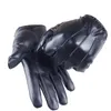 Fem fingrarhandskar som kör mäns lyxiga PU Winter Autumn Körning Keep Warm Gloves Cashmere Tactical Gloves Leather Black Outdoor Sports 230906