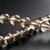 Strand äkta Brasilien Naturligt silverhår Rutilated Quartz Crystal Transparent Round Bead Women Armband7mm