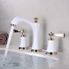 Bathroom Sink Faucets Three-Hole Basin Faucet Split Double Handle And Cold Water European Style Washbasin