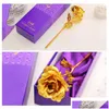 Couronnes de fleurs décoratives en feuille d'or, avec boîte-cadeau, décoration de mariage, de noël, d'anniversaire, de saint-valentin, cadeaux pour mères, Ot82M