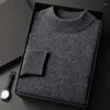 Men's Sweaters ZOCEPT Winter Thickened Sweater For Men Warm Natural Cashmere Seamless Knitted Pullover Mock Neck Solid Knitwear Tops