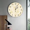 Настенные часы с цветком розового золота, белые часы для спальни, большие современные кухонные обеденные круглые часы для гостиной, домашний декор