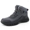 Boots Men's Outdoor Snow With Warm And Cotton Climbing Waterproof Upper Anti Slip Wear-resistant Sole Winter