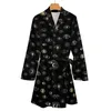 Pijamas femininos Mystic Eyes Noite Pijama Robe Evil Eys Moon Sun Planets Manga Longa Quarto Pijamas Robes V Neck Elegante Roupão Diário