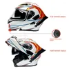 Capacetes de motocicleta Segurança Modular Flip Four Seasons Capacete Dual Lens Visor Interior