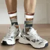 Мужские носки Kawaii, мужские лоскутные текстурированные платья унисекс, дышащие, теплые, с 3D принтом, из меха животных, из кожи, экипажа