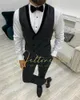 Män s kostymer blazers kostym homme mariage formell mode svart smal passform för män 3 stycke brudgum bröllop kostym tuxedo senaste kapp pant design 230906