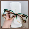 Zonnebril Ultralichte groene blokkeerbril Meisjesframe Effen blauw licht Bezel Transparante bril voor dames
