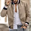 Chaquetas para hombres Otoño Invierno Chaqueta casual Gamuza Cuello de pie Cárdigan de un solo pecho Transfronterizo Moda Abrigo masculino 1 pieza