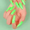 Faux ongles portant 24 pièces de style européen et américain, dégradé de couleur unie, patchs longs pour ongles finis