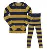 Pullover a costine Abbigliamento per bambini Set Autunno Inverno Stripe Neonate Ragazzi Vestiti Bambino Infantile Maglioni Pantaloni Abiti 230905