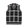 Men's Vests 2023 Autumn Pattern Sweater Vest Retro V-neck Sleeveless Knit Woolen Korean Clothes Student Sweaters G63