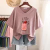 Women's Plus Size TShirt 100 Cotton L6XL T Shirt Tshirt Short Sleeve Women Top V Neck Summer Japanese Sweet Oversized Shirts 230906