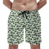 Pantaloncini da uomo Panda Nerd Board Pantaloni da spiaggia classici in bianco e nero per il tempo libero Costume da bagno oversize da uomo