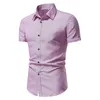 Magliette da uomo moda primavera ed estate casual maniche corte camicia stampata con risvolto top camicetta metallizzata da uomo sfuso