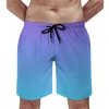 Herren-Shorts, trendiges Brett, lila und blaugrün, lässig, Strand, kurze Hosen, männliche Grafik, Laufen, schnell trocknend, Badehose, Geschenkidee