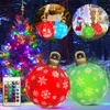 Décorations de Noël 60 cm Boule de Noël Ornements Extérieur Intérieur Lumineux LED Décoration de Noël Ballon Gonflable Jouet Boule Cadeau de Noël 230905
