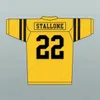 Sylvester Stallone # 22 Jerse de football de lycée Yollow masculin cousu