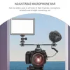 Microfones 2 PCS Ajustável Microfone Bar Camera Mount Flash Suporte Dual Stand