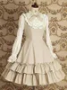 Thema Kostüm Lolita Kleid Damen Baumwolle Langarm Vintage mit Rüschen süß A412