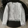 Vestes pour femmes haut de gamme français petits glands gris parfumés Tweed OL pour femmes manteaux chauds assortis vêtements d'extérieur femme Casacos