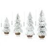 Decorações de Natal 15/20/25/29cm Pinheiro de neve artificial pequeno para mesa de casa Enfeites de ano Presentes de Natal