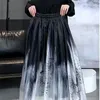 Skirts Chinese Retro Ink Design High Waist Skirt Women Summer Niche Loose Slim A-line Long Casual Streetwear