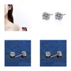 Boucles d'oreilles véritable Moissanite 14K plaqué or blanc Sterling Sier 4 broches diamant boucle d'oreille pour femmes hommes oreille 1Ct 2Ct 4Ct livraison directe Otbmp