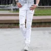 ホールメンサマースタイルの白い綿の男性スキニーリッピングジーンズは男性向けにジーンズ高品質の有名なファッションブランド336F