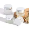 Packing Bottles Wholesale 5G 10G 15G 20G 30G 50G Frosted Glass Cosmetic Jar Empty Face Cream Lip Balm Storage Container Refillable S Otxjl