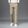 Pantaloni da uomo 98% cotone Casual da uomo tinta unita Business Fashion dritti slim fit chino grigi autunno inverno pantaloni uomo