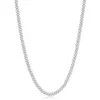 Ketten Vonmoos 4 mm Fiusem Silberfarbene kubanische Gliederkette Hochwertige glatte Miami-Edelstahl-Halskette für Männer