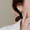 Stud Earrings Fashion Shiny Claw Zircon Imitation Pearl For Women Korean CZ Gold Color Ear Hook Jewelry Geometric Prong