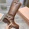 Autumn and brand fashion new designer boots sales dance women's shoes thick leather moving shoes leather buckle decorative casual shoes large size 40 with box