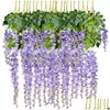 Dekoratif Çiçek Çelenkler 12 PCS Yapay Wisteria 75cm 110cm Sahte Asma Uzun Asma Çiçek Düğün Doğum Günü Partisi Otmcn için Noel