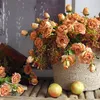 Decorative Flowers French Oil Painting Focal Edge Simulation Rose Artificial Retro Living Room Dining Table Decoration Flower Arrangement