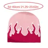 Basker l93f kvinnor beanie hattar varm öronskydd hatt tonåringar flammönster handgjorda