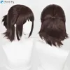 Wigs Cosplay Wigs 35cm Hange Zoe Cosplay Attack on Titan Final Season 4 Hange Zoe Wig Dark Brown Hair Eye Mask Heat Resistant Anime Wig