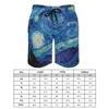 Mäns shorts abstrakt galaxbräda sommaren Vincent Van Gogh Starry Night Casual Short Pants Bekväma design Simstammar