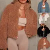 Kadınlar Kürk 1 PC Kış Kadınlar Kuzu Yün Ceket Dış Sıcaklık Yastıklı Zip-Up Peluş Sweatshirt Giysileri