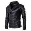 QNPQYX новая мужская мотоциклетная кожаная куртка, водонепроницаемая искусственная молния, дизайн, флисовые толстые куртки, модная тонкая ветровка, пальто
