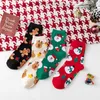 Women Socks Christmas Men's And Women's Tube Cute Cartoon Ins Tide Stockings Autumn/Winter Cotton Brand Street Red