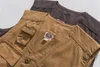 Coletes masculinos Japonês High Street Tooling Multipocket Colete Americano Funcional Retro Solto Casual Khaki Cinza 230905