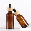 Packing Bottles Wholesale Amber Glass Dropper Bottle With Bamboo Lids Essential Oils Sample Vials For Per Cosmetic Liquids 15Ml 20Ml Ottad