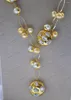 Colliers pendentifs Z12596 23 '' 26mm jaune doré rond baroque Keshi perle collier de perles plaqué or