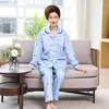 Frauen Nachtwäsche Clip Baumwollpyjamas für Frauen dicker warmer Anzug Blumener Homewear Langarm -Strickjacke elegante weibliche Pijama