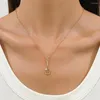 Pendant Necklaces Tennis Racket Adjustable Necklace For Women Rhinestone Inlaid Zircon Shiny Simple Choker Metal Jewelry Accessories