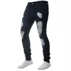 MoneRffi Pantaloni a matita con foro alla moda da uomo Jeans skinny primaverili per uomo Pantaloni a matita in denim elasticizzato punk Pantaloni Hippop Clothes256E